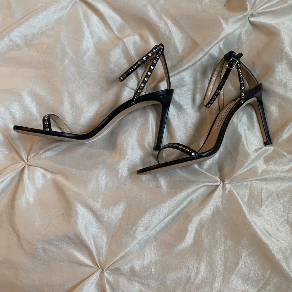 Jimmy Choo Black /Silver Studded Sandals sz 39 - Picture 4 of 7